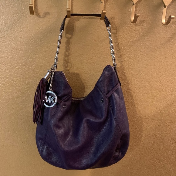 EUC Michael Kors Hobo Purse & Wallet Purple Set VINTAGE - Picture 3 of 16